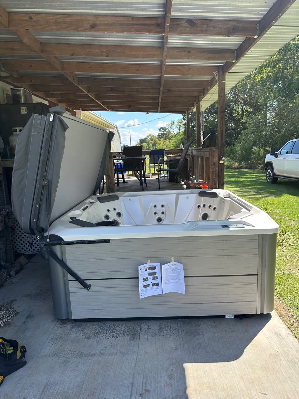 Hot tub delivered by East Texas Hot Tub Company to Bullard, Texas
