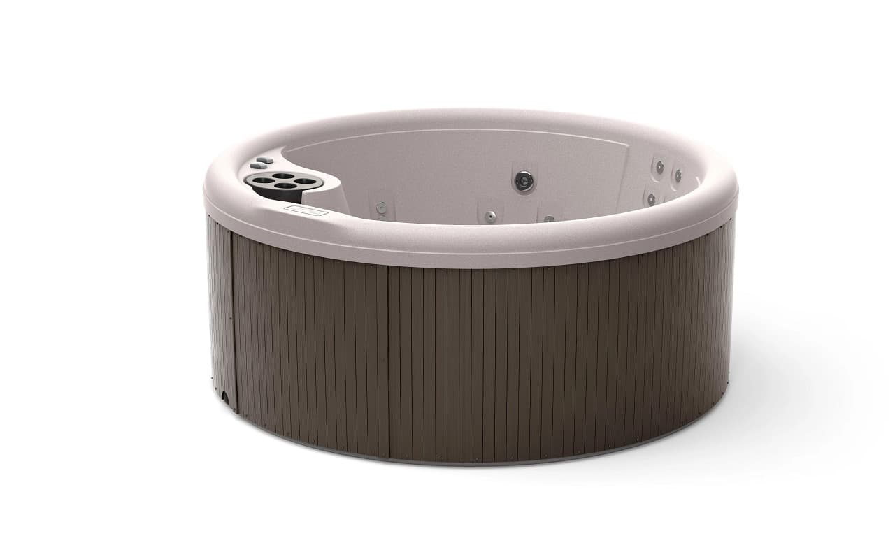 Aptos in Dune with Espresso cabinet