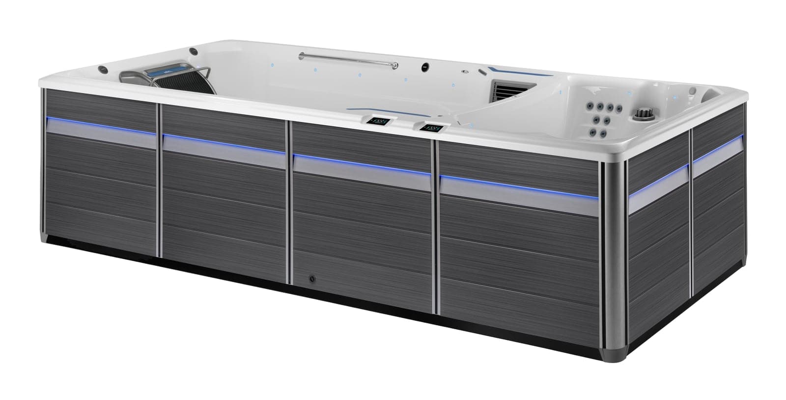 Endless Pools E2000 dual-zone Hydrodrive swim spa, full studio view