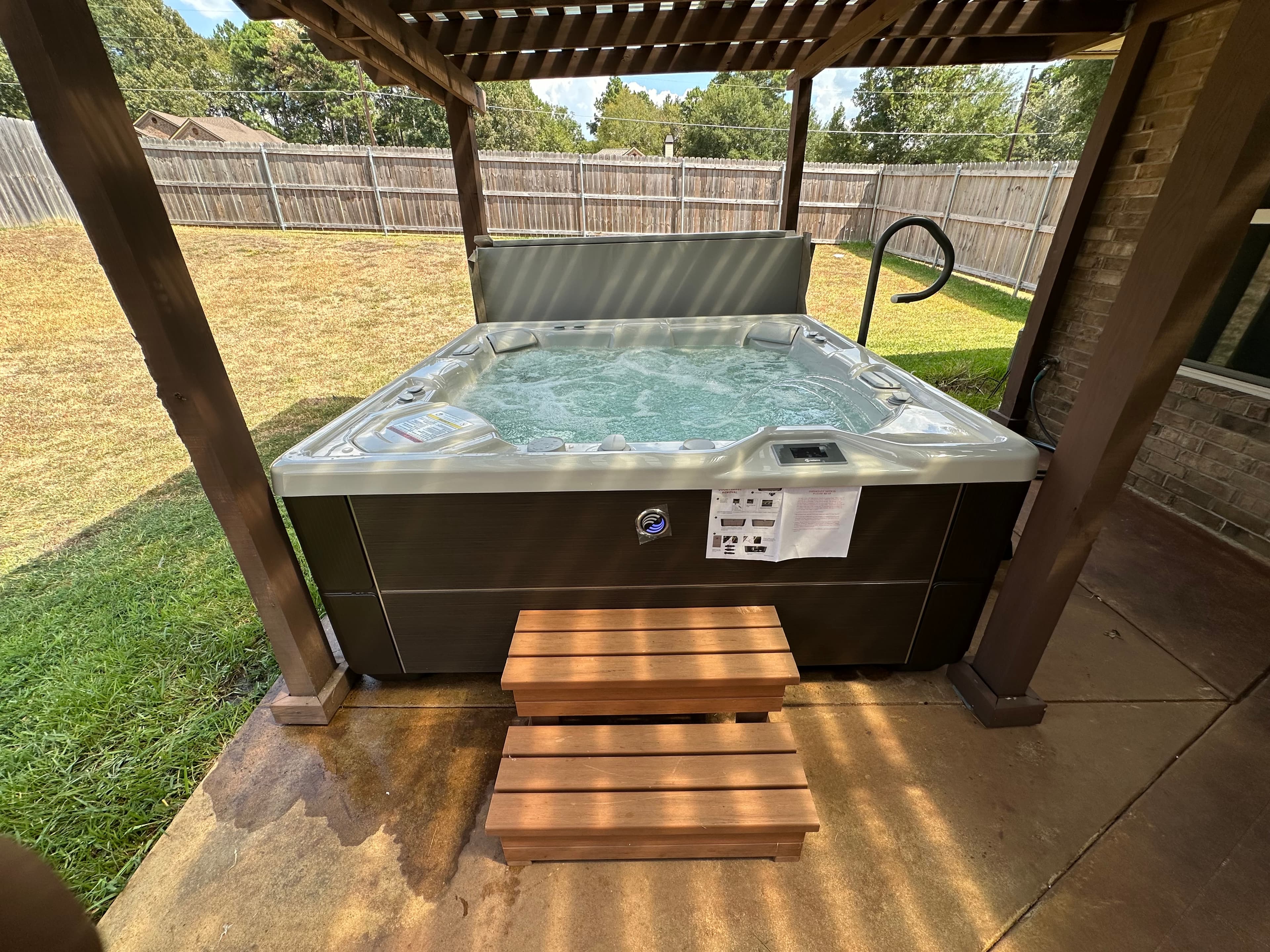 Hot tub delivered by East Texas Hot Tub to Longview, Texas