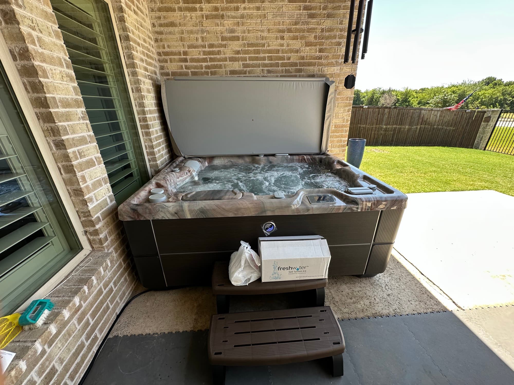 Hot tub delivered by East Texas Hot Tub Company to Rockwall, Texas