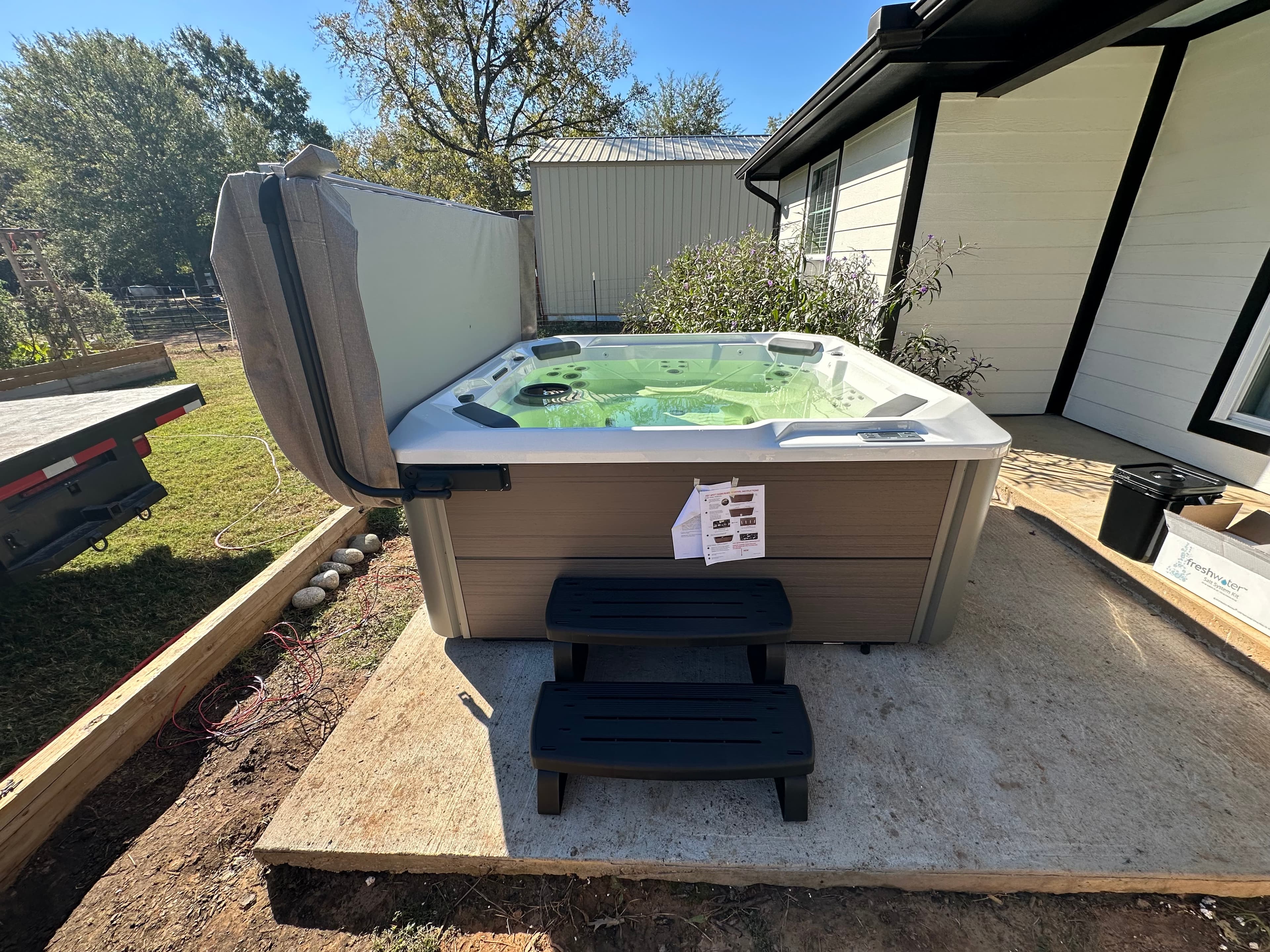 Hot tub delivered by East Texas Hot Tub Company to Kilgore, Texas